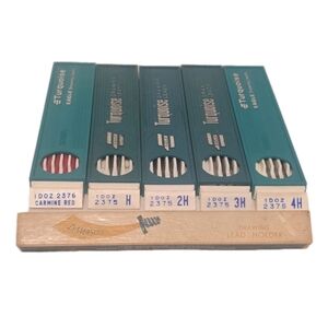 VTG Turquoise Eagle Drawing Lead Refill 1DOZ 2376 Carmine Red & IDOZ 2375 H - 4H